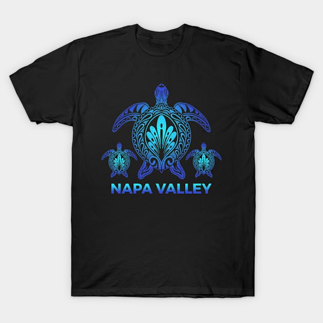 Vintage Napa Valley California CA Ocean Blue Sea Turtle Souvenirs T-Shirt by kalponik